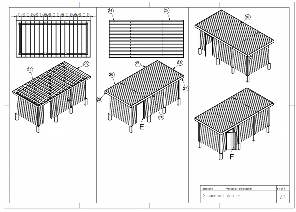bouwtekening tuinhuis plat dak pdf